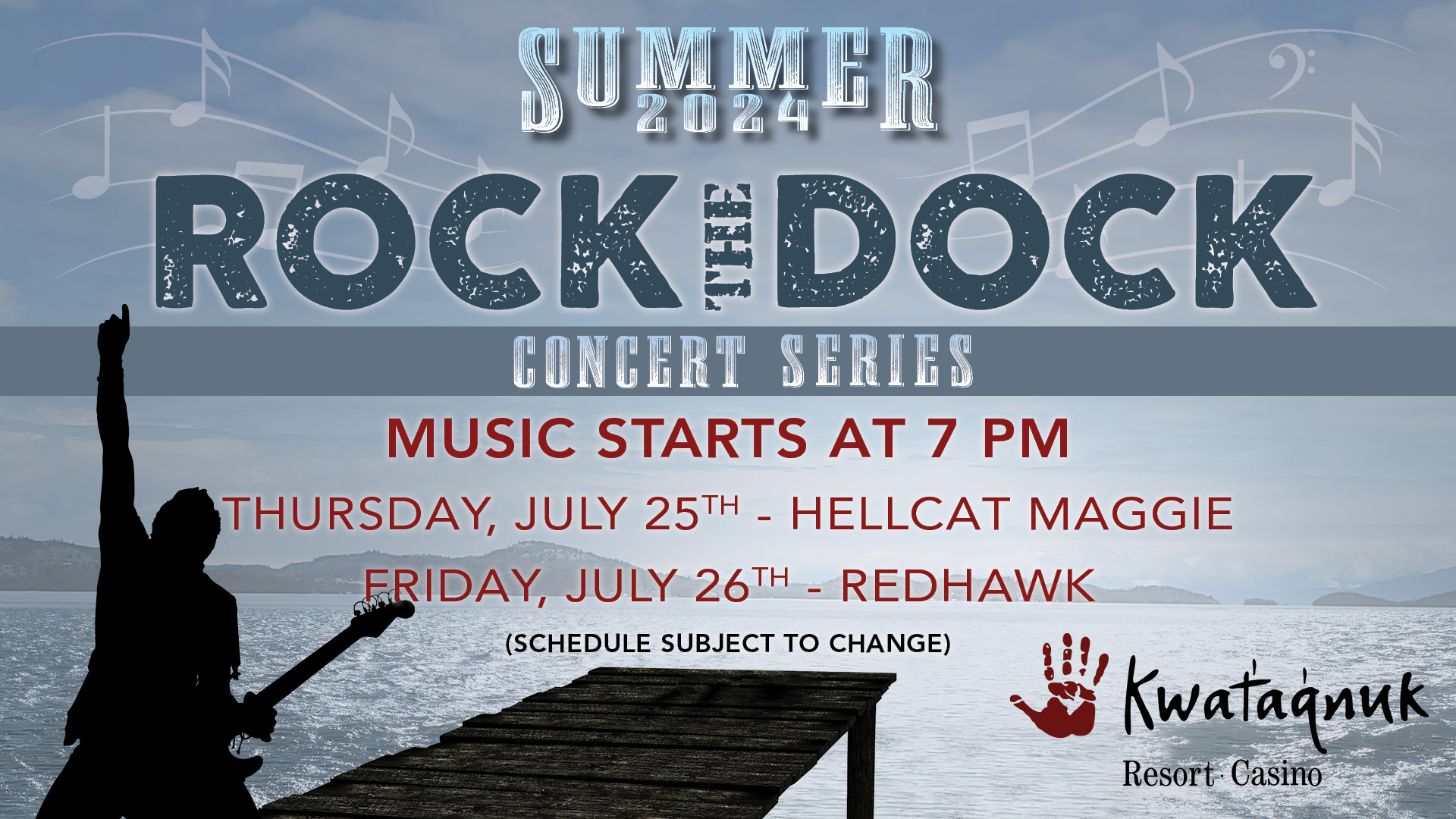 Rock the Dock, Summer Concert Series, hellcat maggie, redhawk, live music, rock the dock concert, outdoor concert, patio event