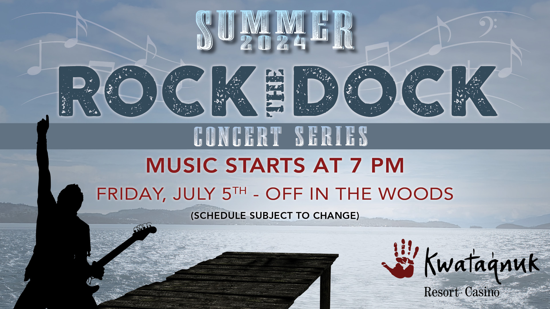 Rock the Dock, Summer Concert Series, off in the woods, live music, rock the dock concert, outdoor concert, patio event