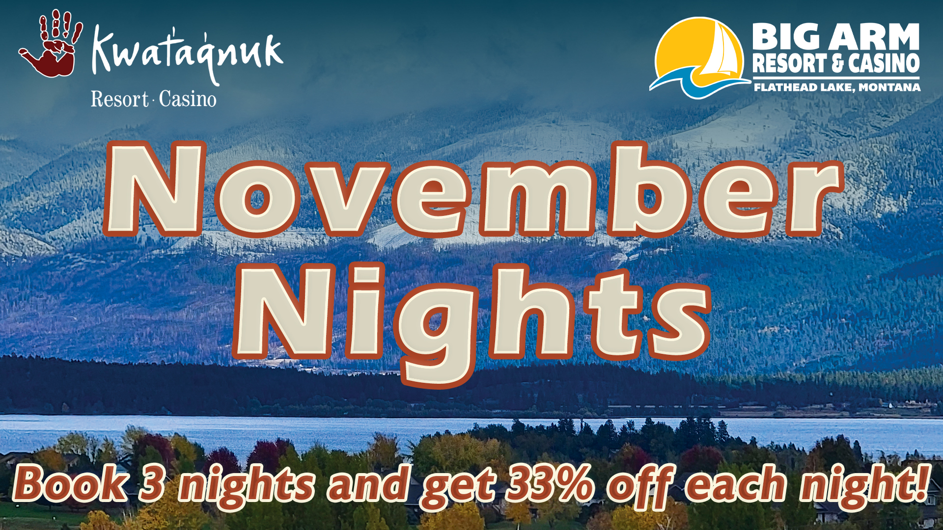 November Nights, November hotel special, hotel package, hotel discount, hotel special, hotel promotion, kwataqnuk resort room special 